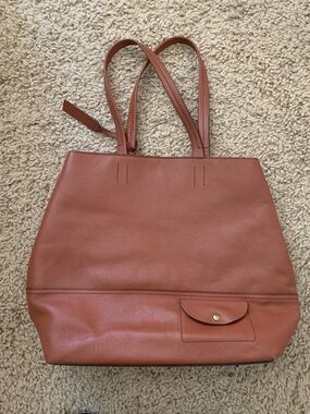 J.crew Classic Pebbled leather brown purse tote bag